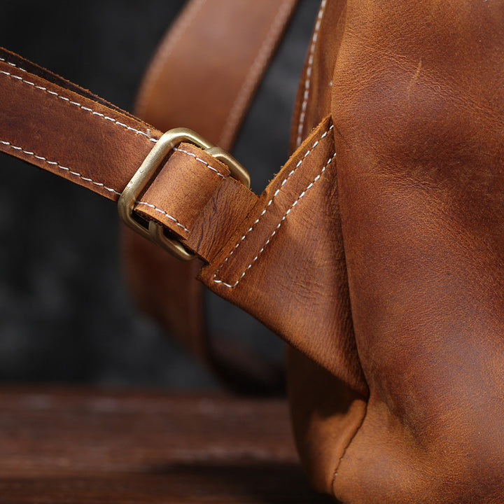 Jeffrey - Sturdy Classic Leather Backpack