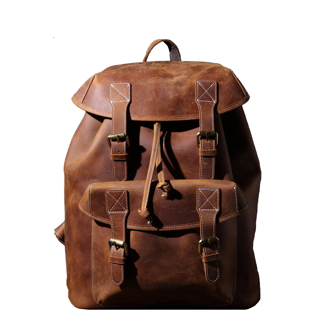 Jeffrey - Sturdy Classic Leather Backpack