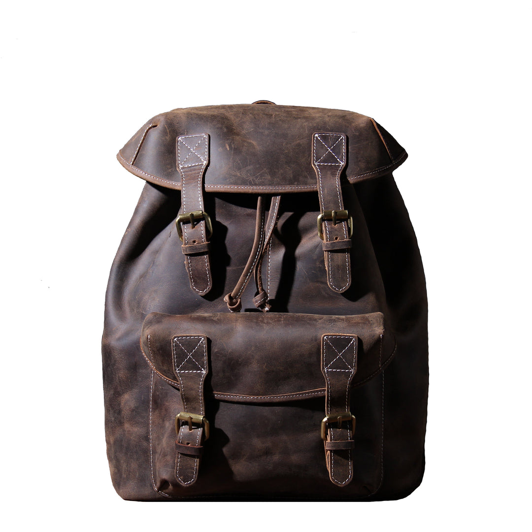 Jeffrey - Sturdy Classic Leather Backpack