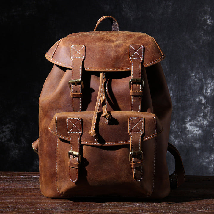 Jeffrey - Sturdy Classic Leather Backpack