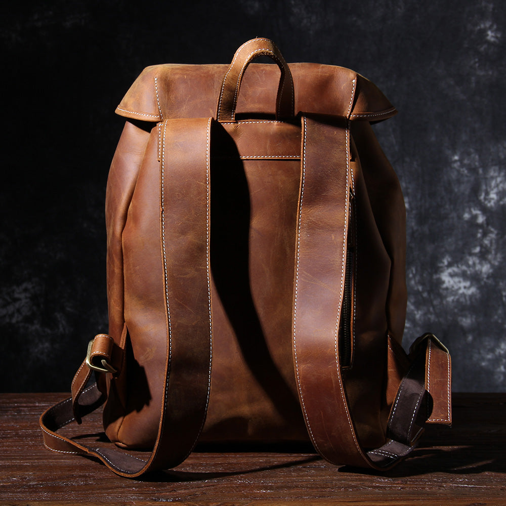 Jeffrey - Sturdy Classic Leather Backpack