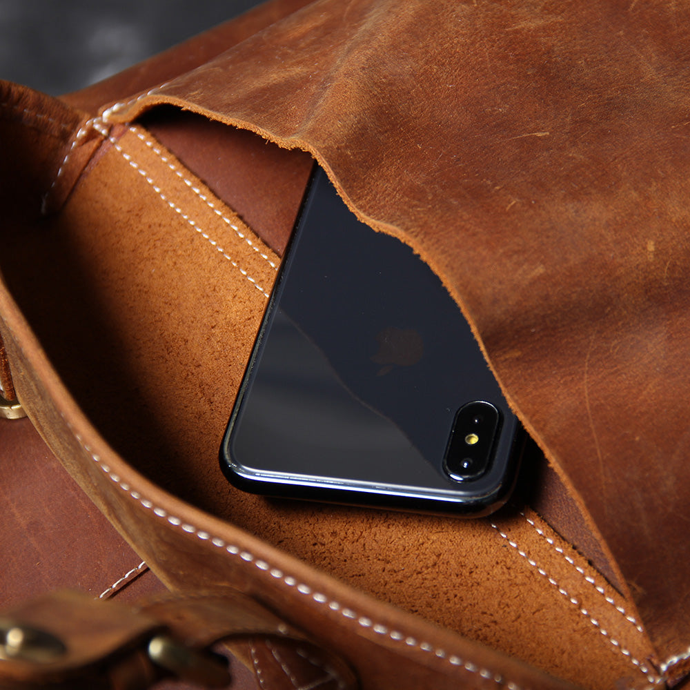 Jeffrey - Sturdy Classic Leather Backpack