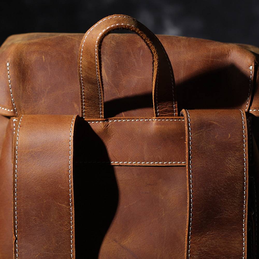 Jeffrey - Sturdy Classic Leather Backpack