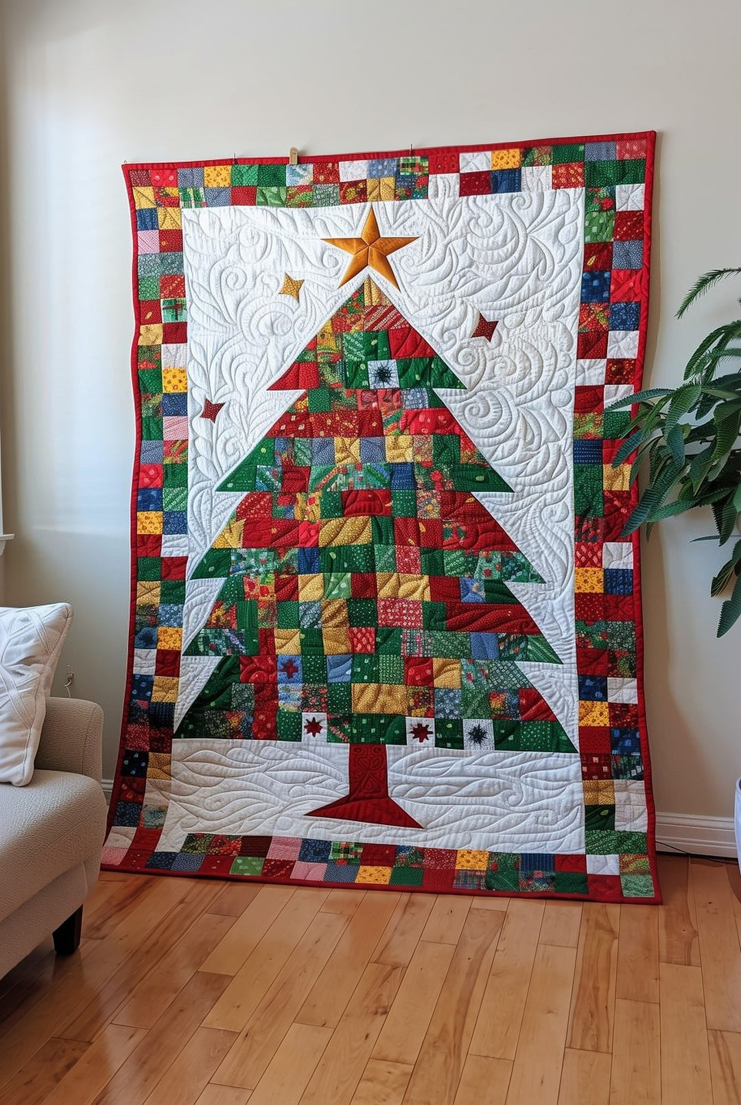 Marged™ | Patchwork Tree Quilted Blanket
