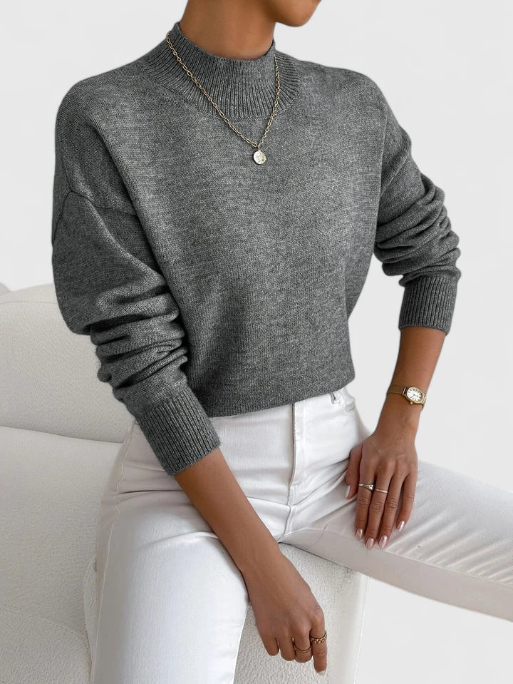 Blossom | Fine Knit Mock-Neck Sweater