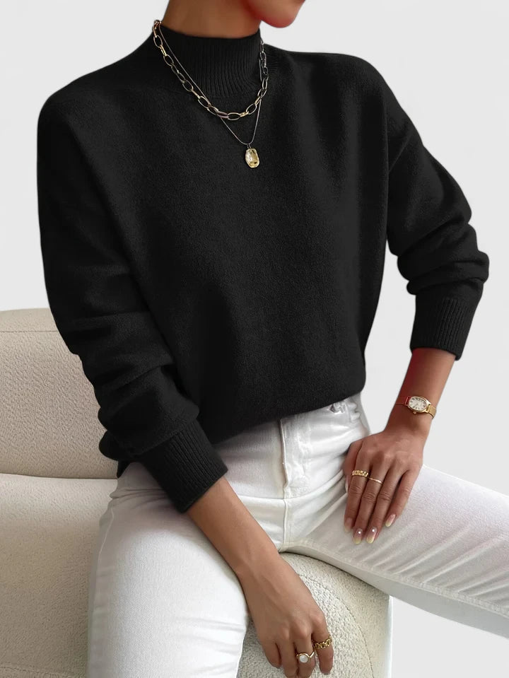 Blossom | Fine Knit Mock-Neck Sweater