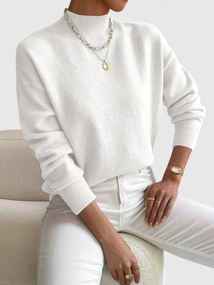 Blossom | Fine Knit Mock-Neck Sweater