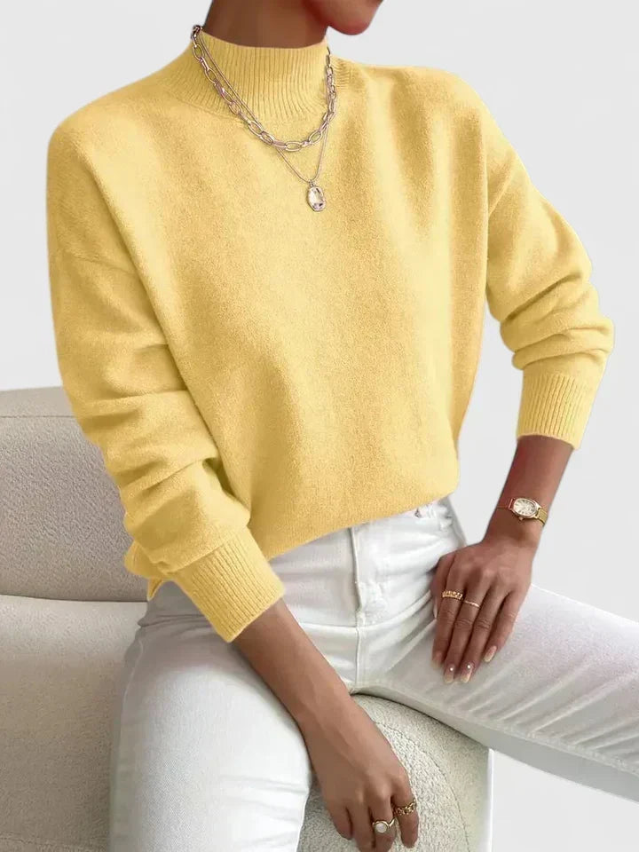 Blossom | Fine Knit Mock-Neck Sweater