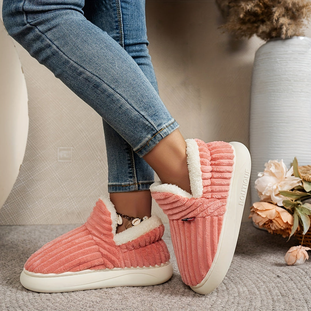 Bryluen | Plush Corduroy Slipper Boots