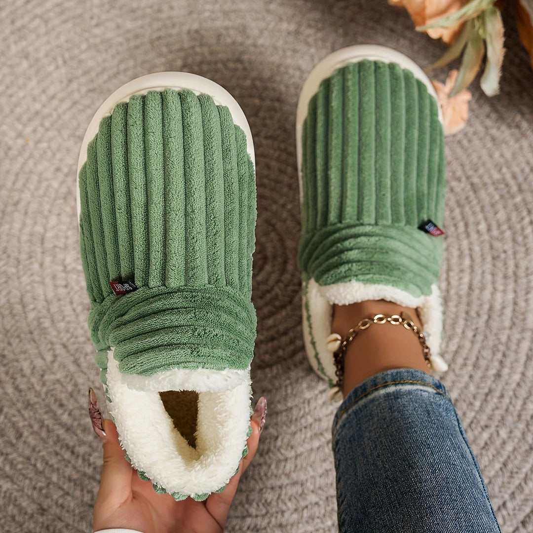 Bryluen | Plush Corduroy Slipper Boots