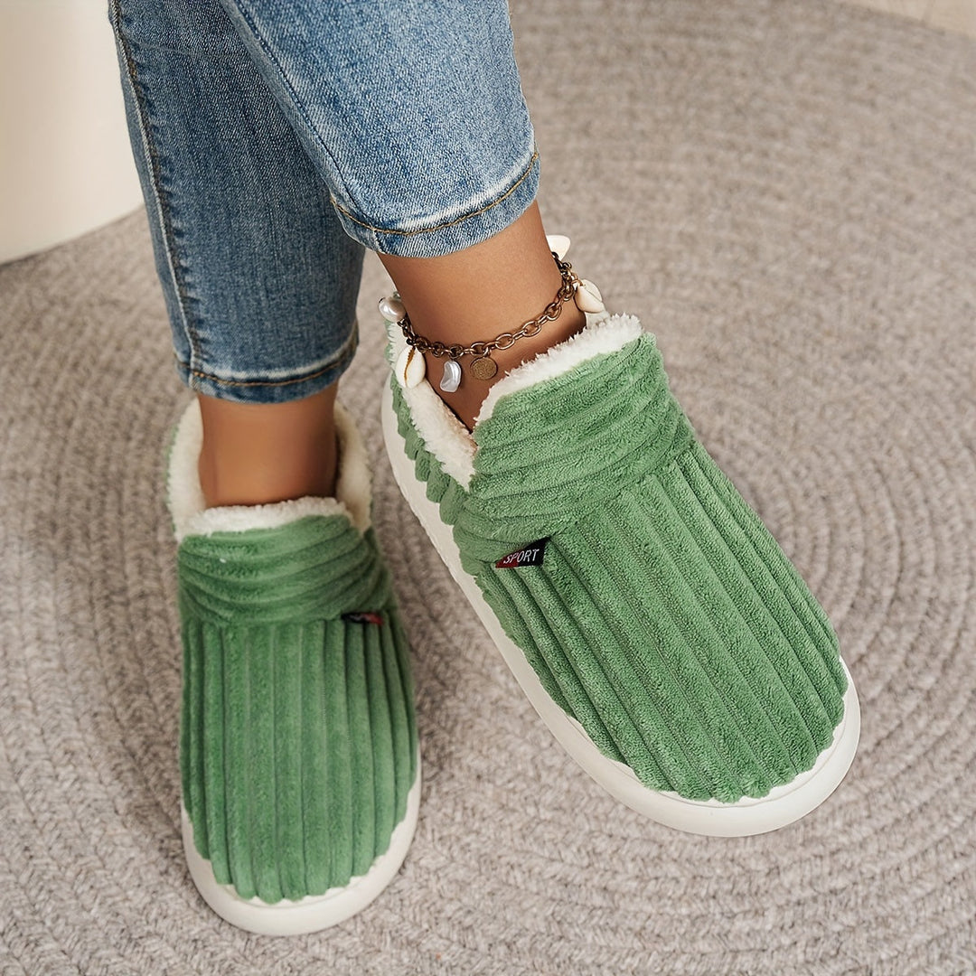 Bryluen | Plush Corduroy Slipper Boots