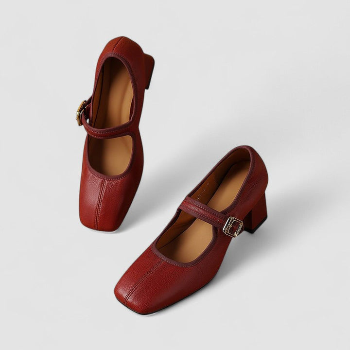 Iris | Pointed Mary Jane Block Heels