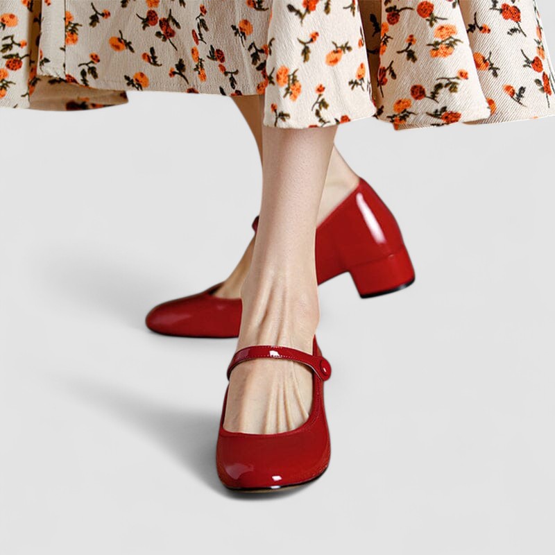Marjorie | Patent Mary Jane Block Heels