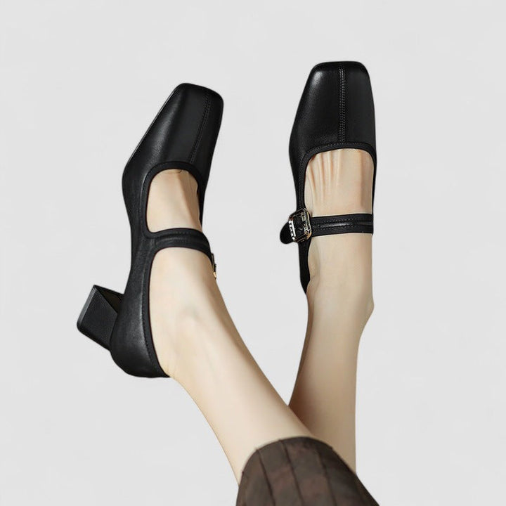 Iris | Pointed Mary Jane Block Heels