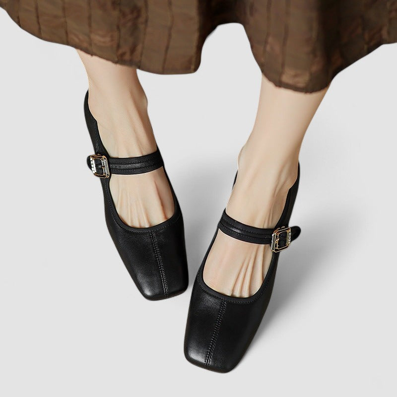 Iris | Pointed Mary Jane Block Heels