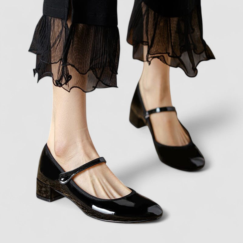 Marjorie | Patent Mary Jane Block Heels