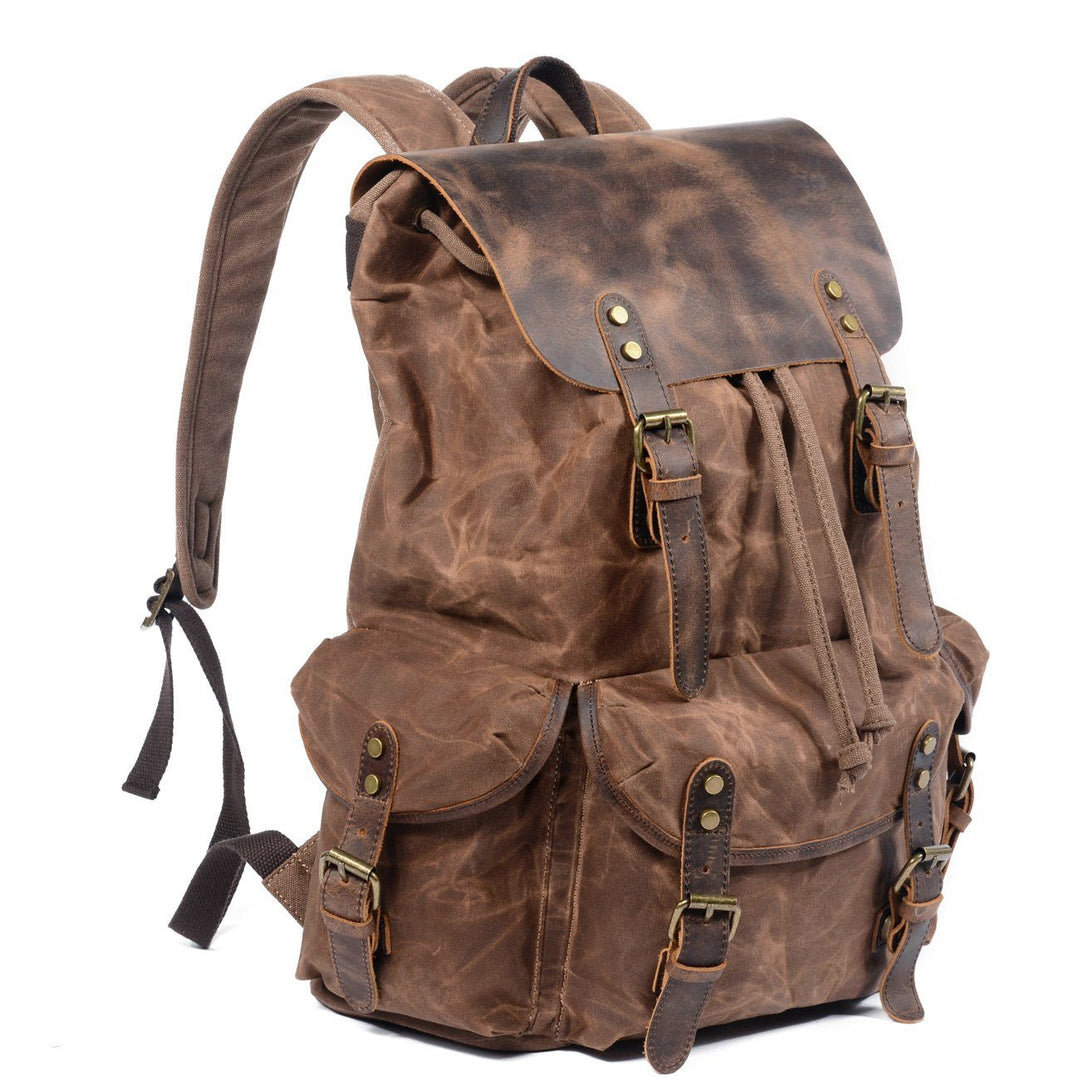 James - Retro Canvas and Leather Backpack