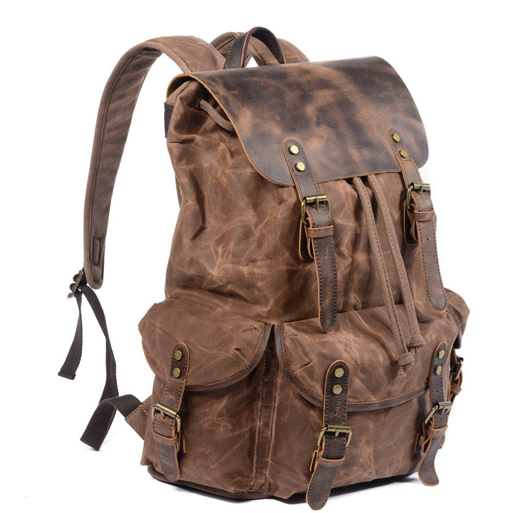James - Retro Canvas and Leather Backpack