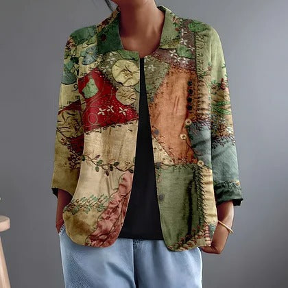 Katalin | Patchwork Panel Open Shirt