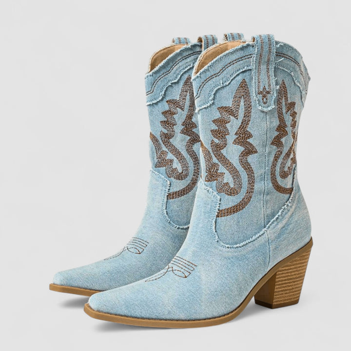 Sorcha™ | Embroidered Western Ankle Boots