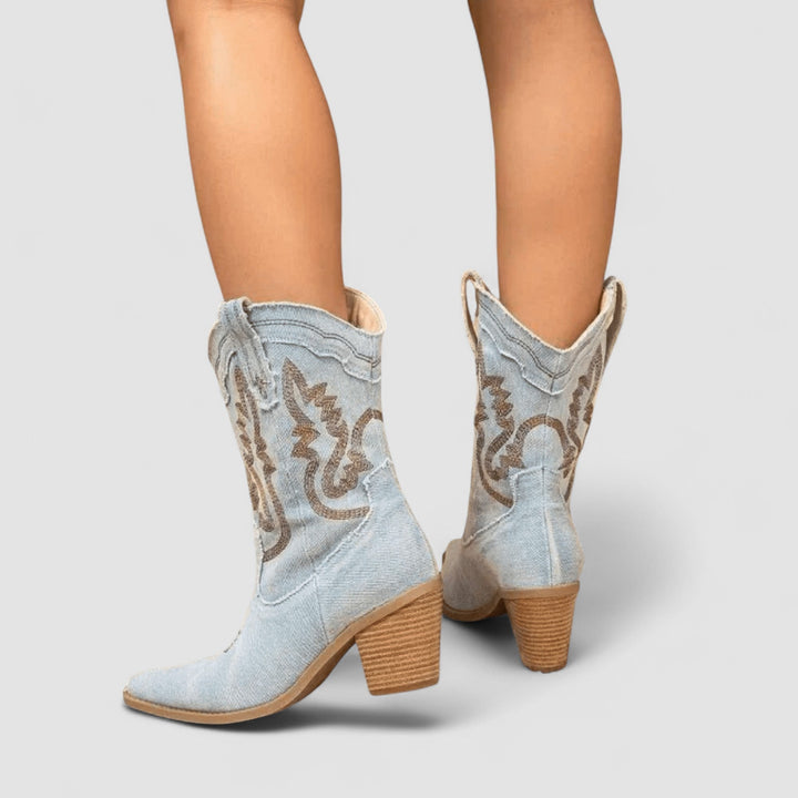 Sorcha™ | Embroidered Western Ankle Boots