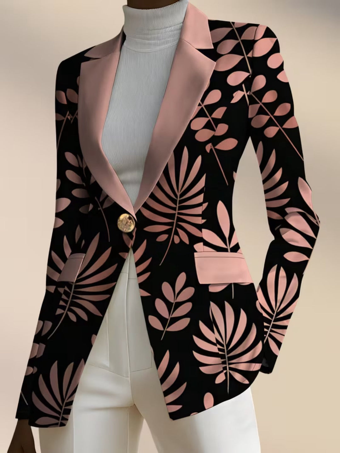 Joscelin | Pink Leaf Blazer