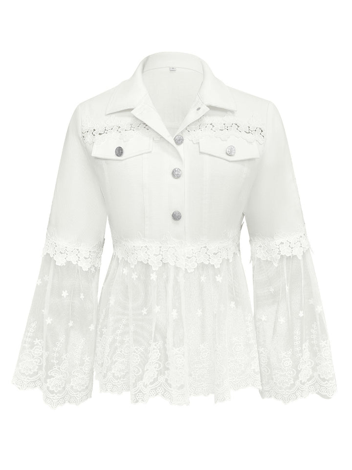 Sunnelace™ | Lace-Panel Jacket White