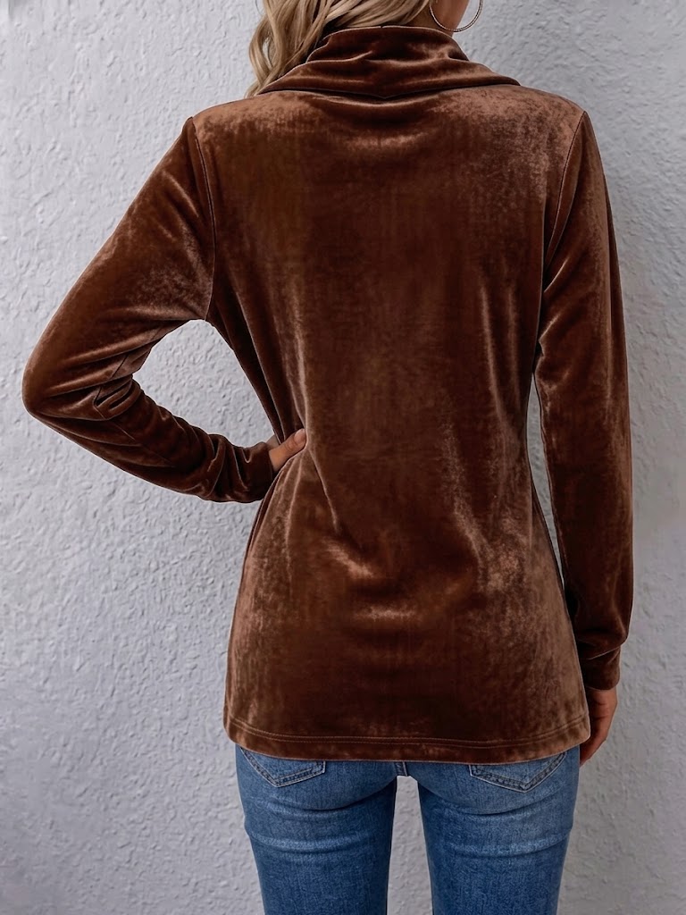 Holliwell™ | Vintage Lapel Button-Accent Long Sleeve Open Front Jacket Dark Brown