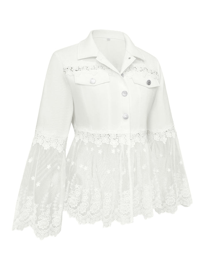 Sunnelace™ | Lace-Panel Jacket White