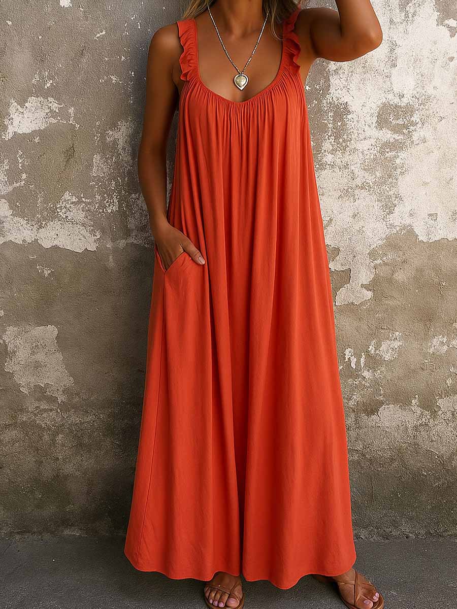 Brinley™ | Flowy Ruffle Strap Maxi Dress