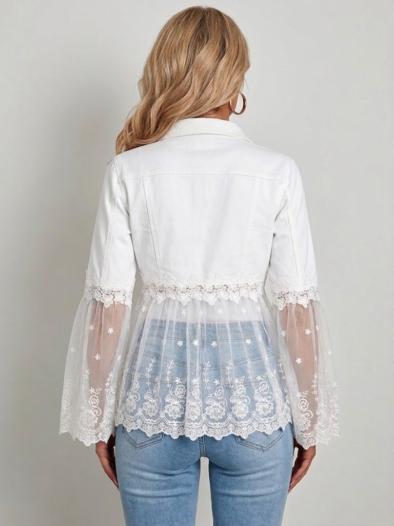 Sunnelace™ | Lace-Panel Jacket White