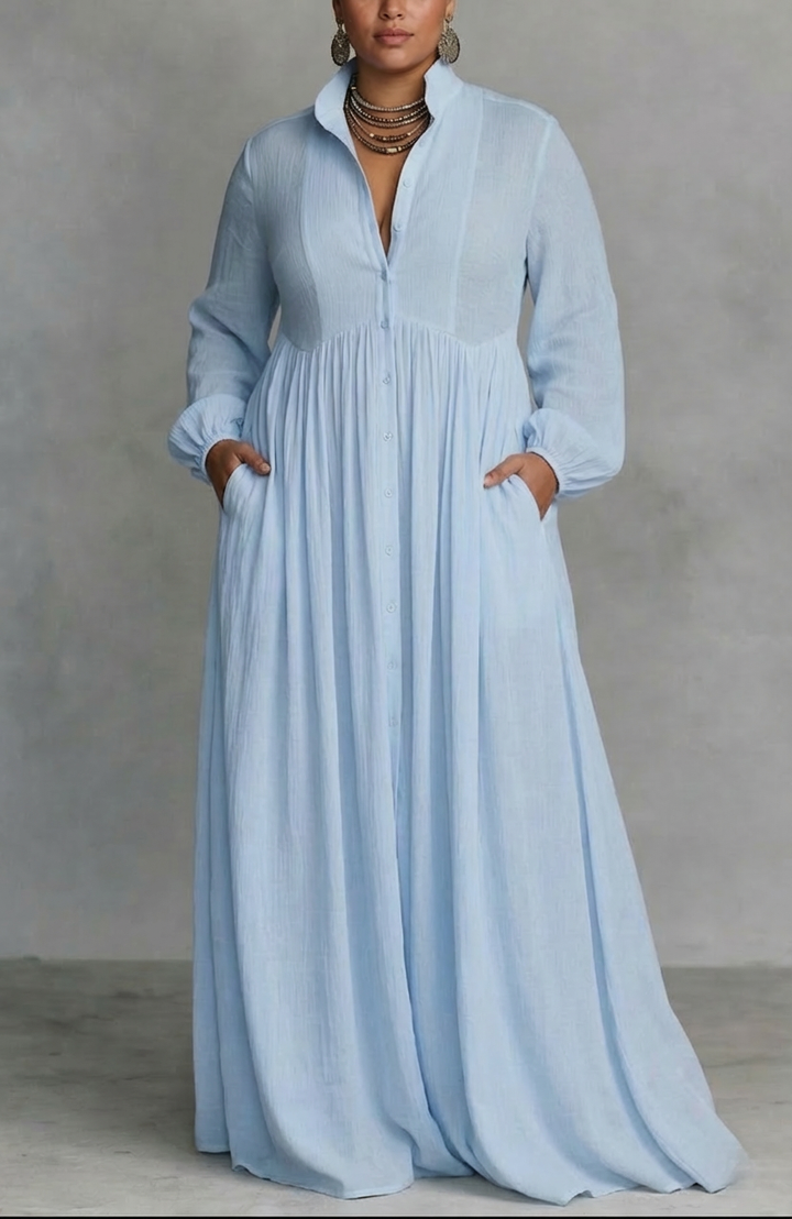 Serena | Flowing Button-Front Maxi Dress