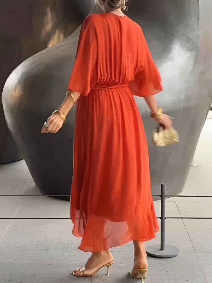 Danella™ | Flowing Dress with V-Neck
