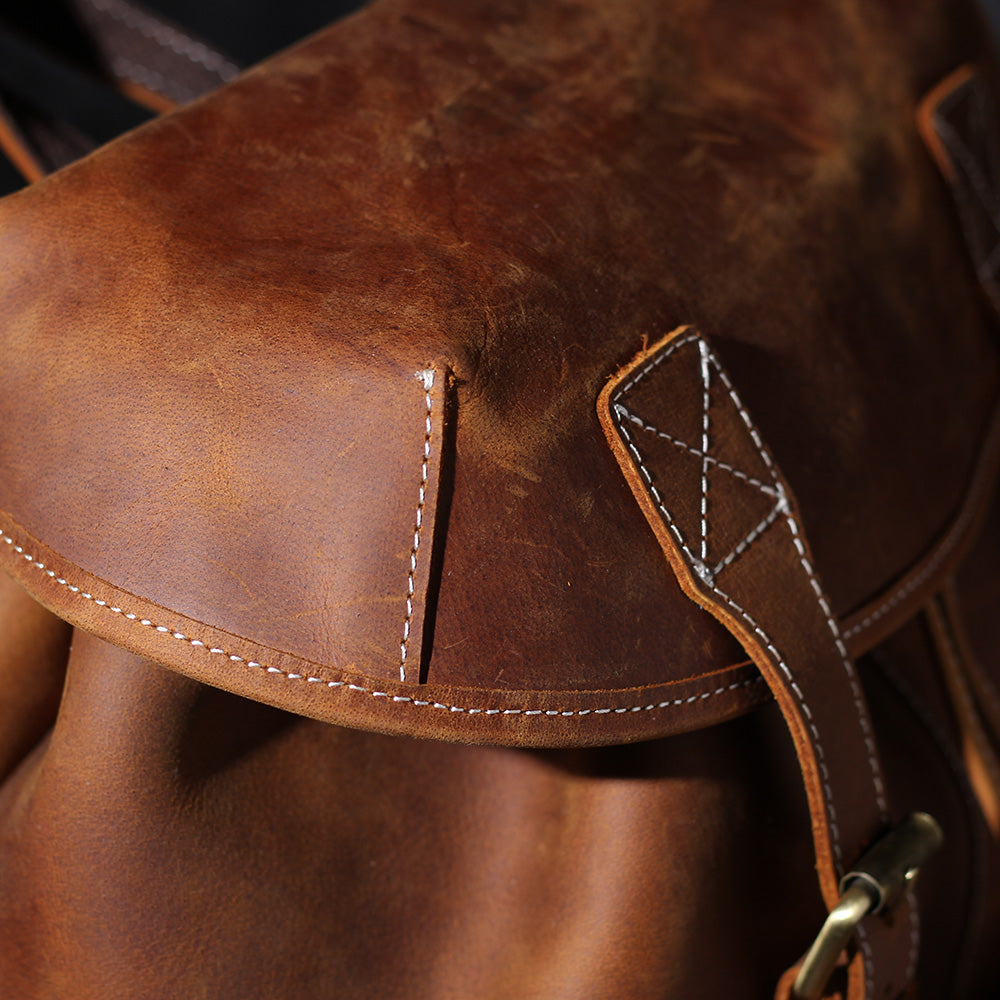 Jeffrey - Sturdy Classic Leather Backpack