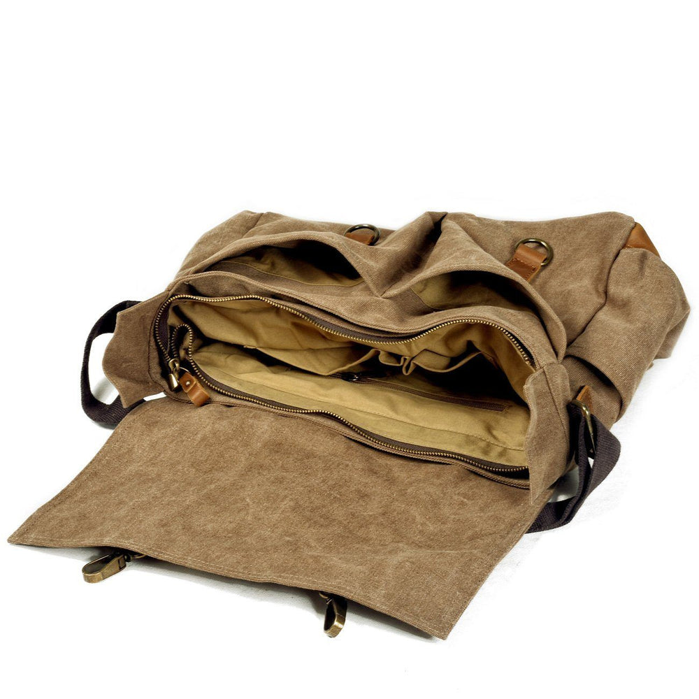 Scott - Men's Leather and Waxed Canvas Crossbody Bag