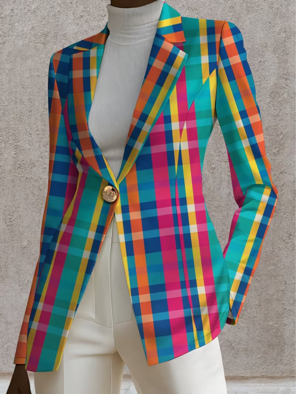Olivette | Rainbow Plaid Blazer
