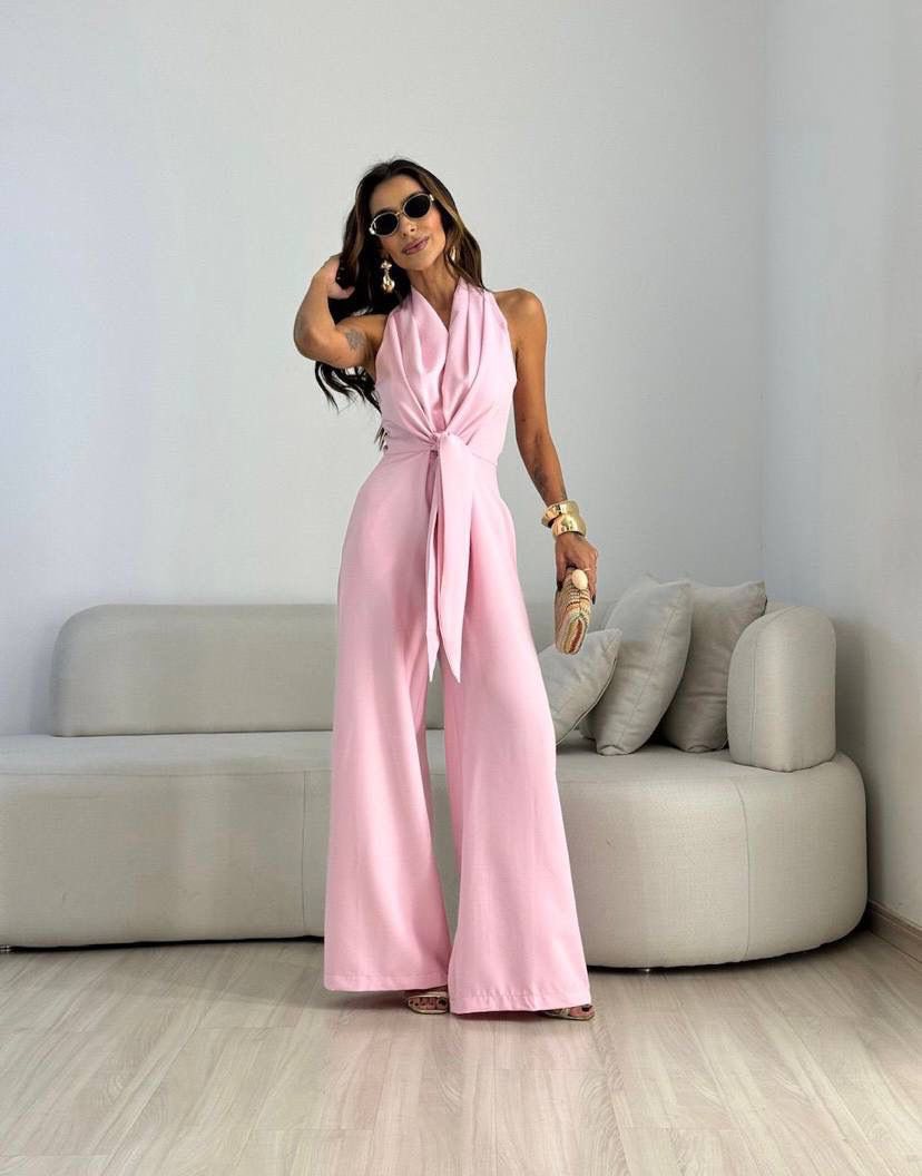 Carol | Elegant Wide-Leg Jumpsuit Pink