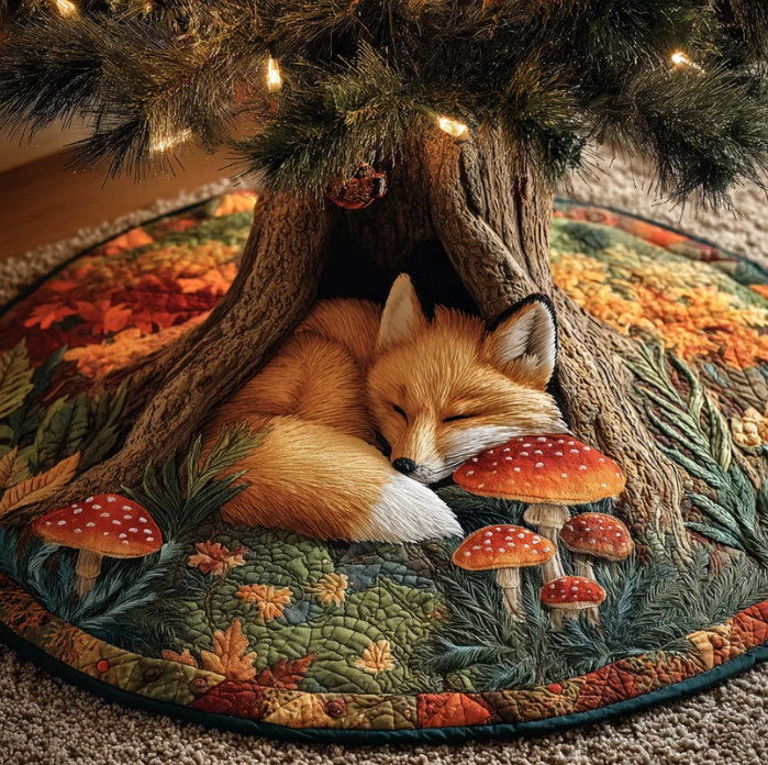 Rozen™ | Fox And Toadstool Quilted Tree Skirt