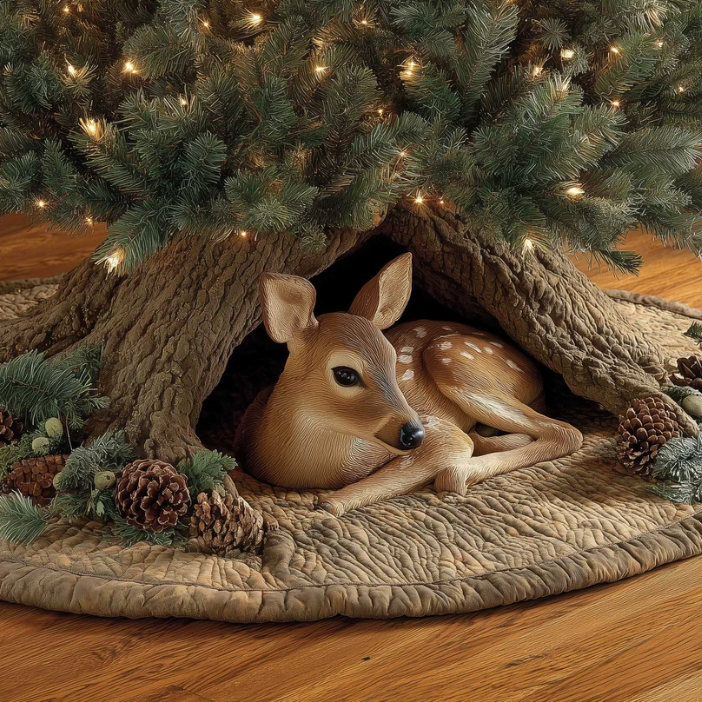 Briallen™ | Fawn And Pinecone Quilted Tree Skirt
