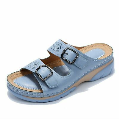 Orthopedic Women's Leather Sandals With Adjustable Buckles