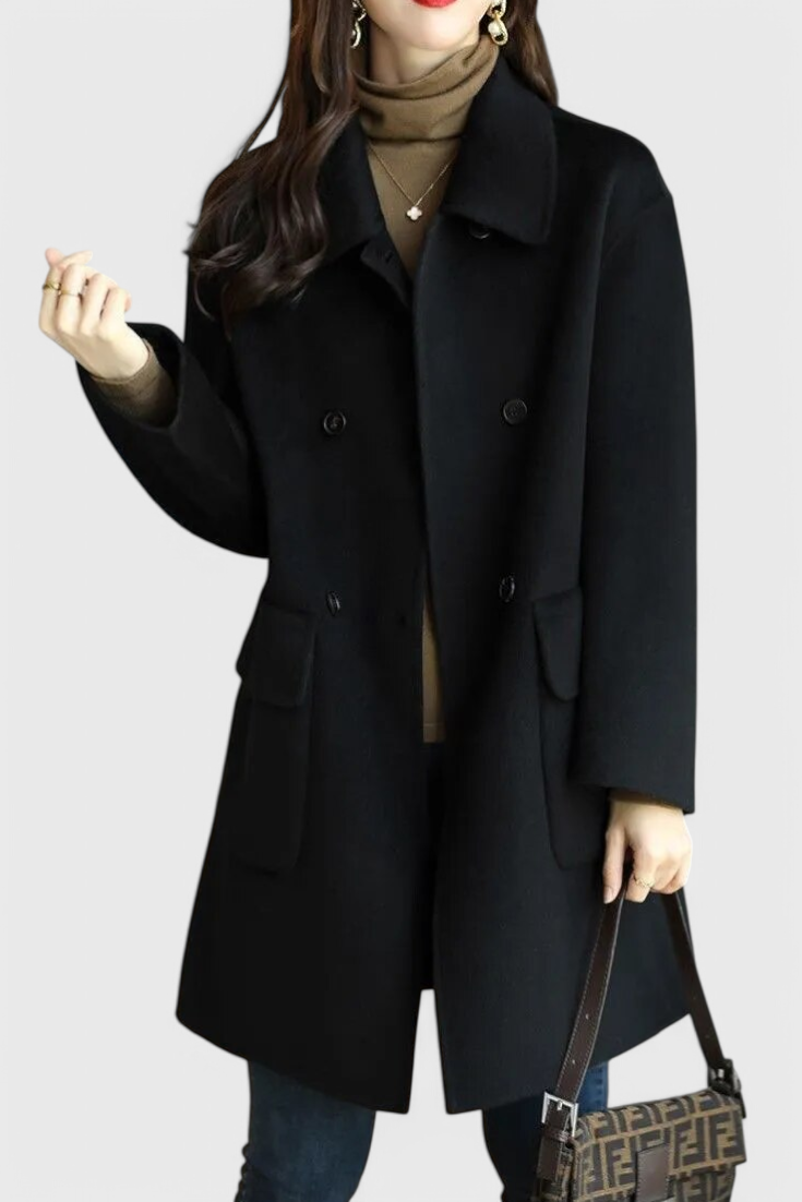 Aveline Timeless Double-Breasted Wool Overcoat