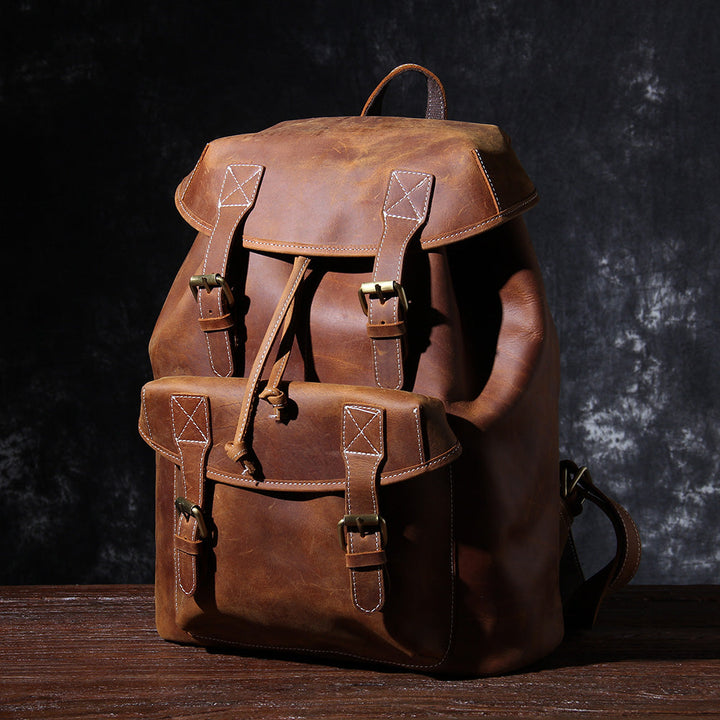Jeffrey - Sturdy Classic Leather Backpack