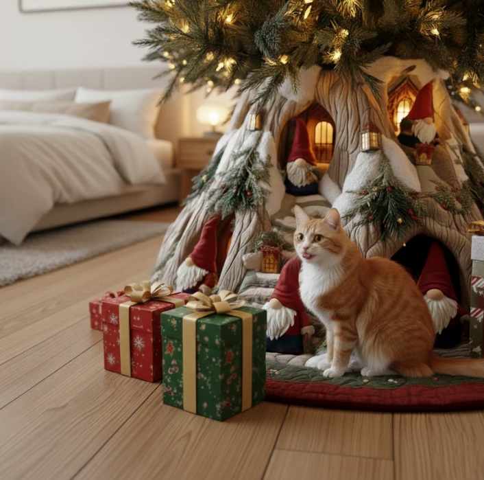 Delwen™ | Gnome Village Quilted Tree Skirt