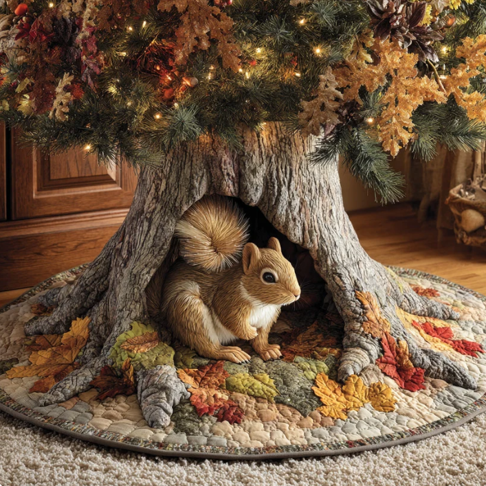 Cadi™ | Squirrel Stump Quilted Tree Skirt