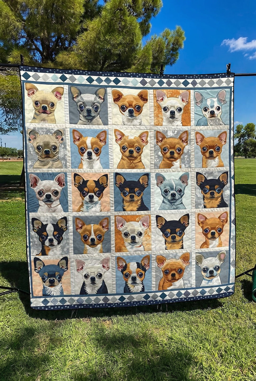 Tanwen™ | Chihuahua Gallery Quilted Blanket