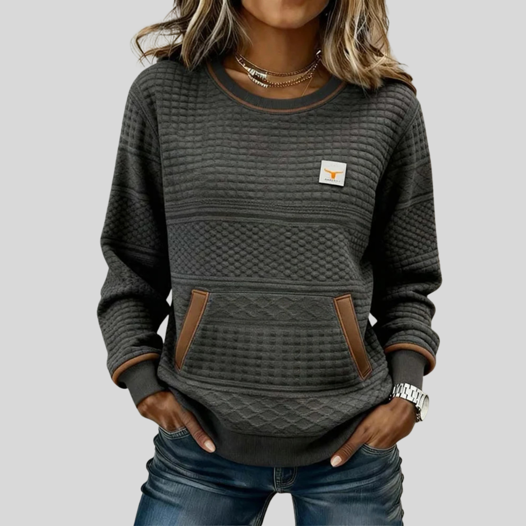Maura | Quilted Crew Sweatshirt