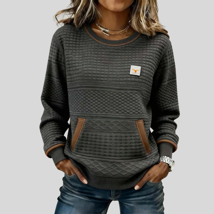 Maura | Quilted Crew Sweatshirt