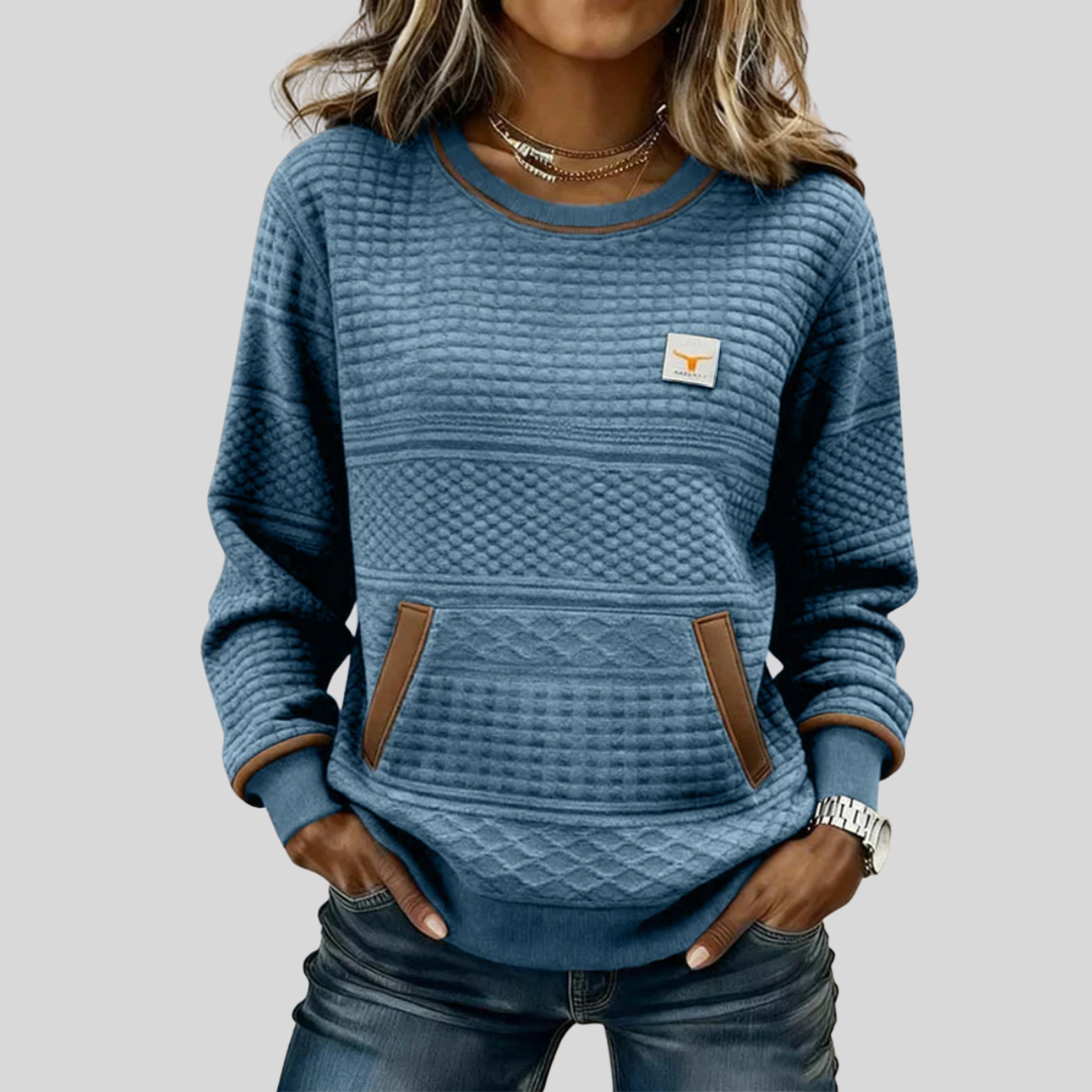 Maura | Quilted Crew Sweatshirt
