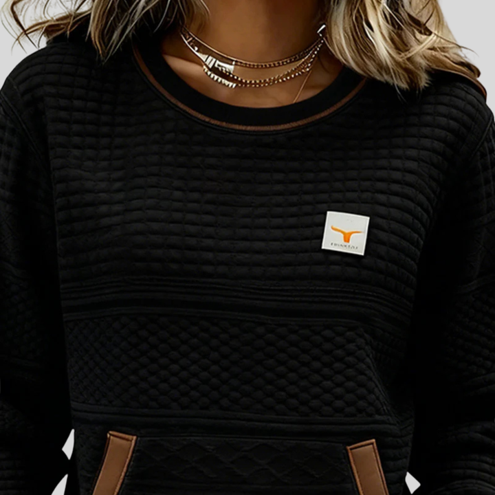 Maura | Quilted Crew Sweatshirt