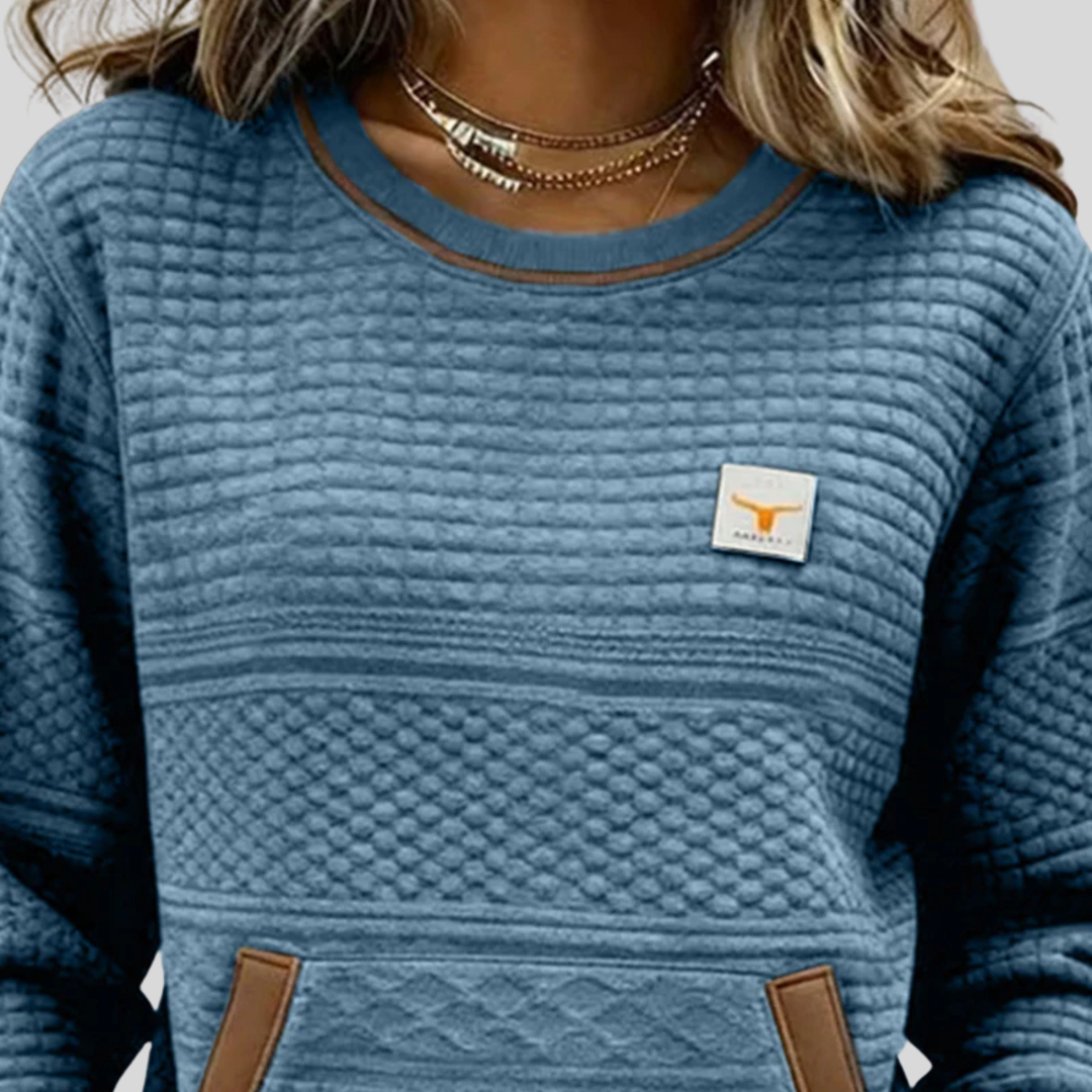 Maura | Quilted Crew Sweatshirt